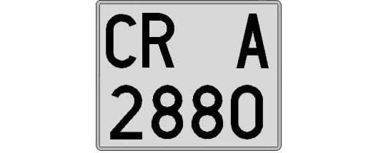 CR2880A matricula cuadrada