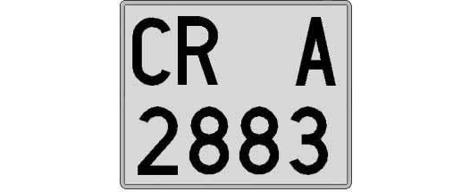 CR2883A matricula cuadrada