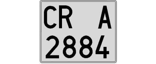 CR2884A matricula cuadrada