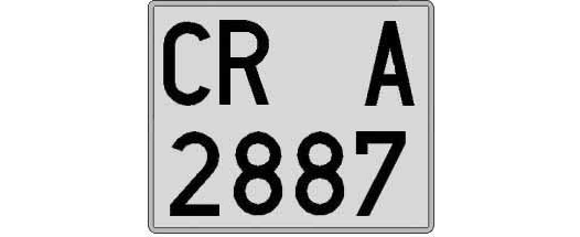 CR2887A matricula cuadrada
