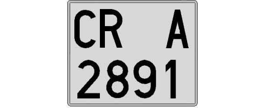 CR2891A matricula cuadrada