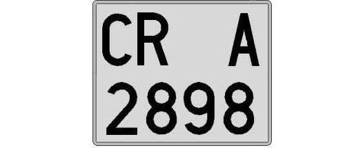 CR2898A matricula cuadrada
