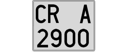 CR2900A matricula cuadrada