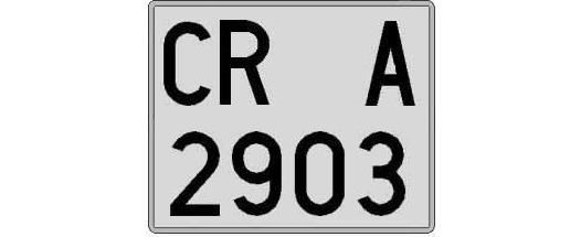 CR2903A matricula cuadrada