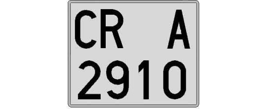 CR2910A matricula cuadrada