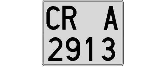 CR2913A matricula cuadrada
