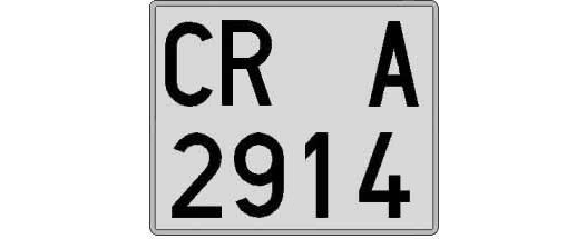 CR2914A matricula cuadrada