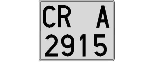 CR2915A matricula cuadrada