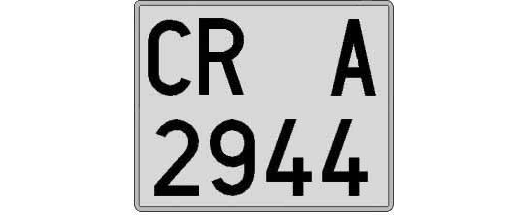 CR2944A matricula cuadrada