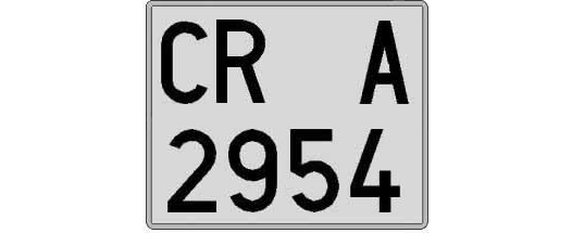CR2954A matricula cuadrada
