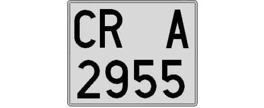 CR2955A matricula cuadrada
