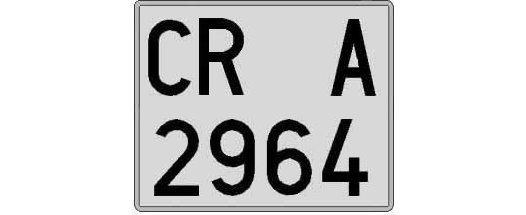 CR2964A matricula cuadrada