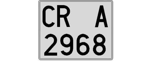 CR2968A matricula cuadrada