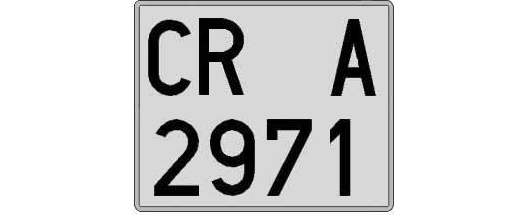 CR2971A matricula cuadrada