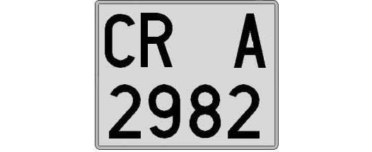 CR2982A matricula cuadrada