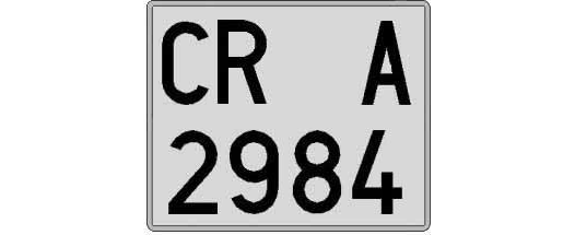 CR2984A matricula cuadrada