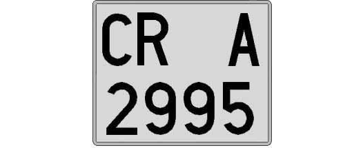 CR2995A matricula cuadrada