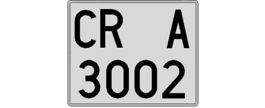 CR3002A matricula cuadrada