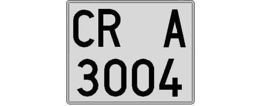 CR3004A matricula cuadrada