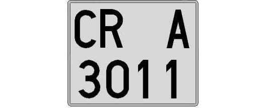 CR3011A matricula cuadrada