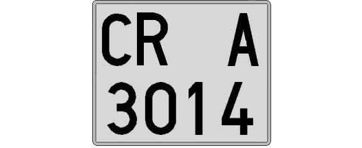 CR3014A matricula cuadrada