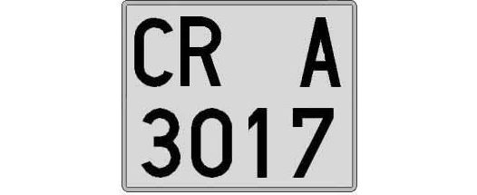 CR3017A matricula cuadrada