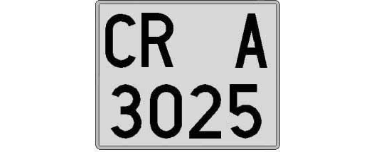 CR3025A matricula cuadrada