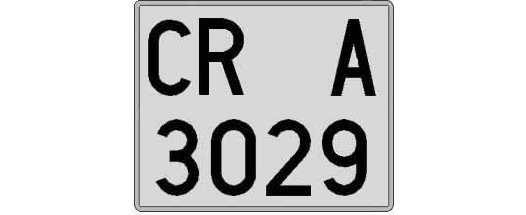 CR3029A matricula cuadrada