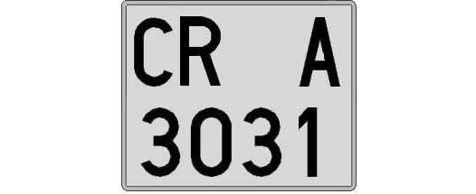 CR3031A matricula cuadrada
