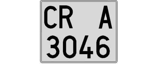 CR3046A matricula cuadrada