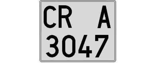 CR3047A matricula cuadrada