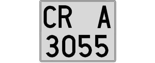 CR3055A matricula cuadrada