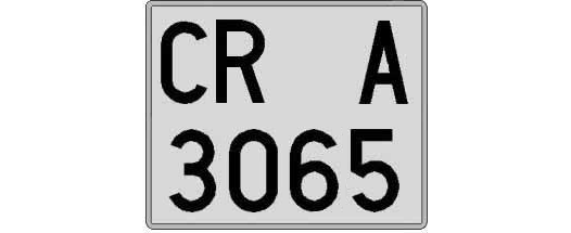 CR3065A matricula cuadrada
