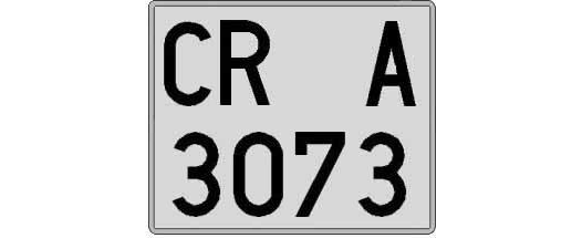 CR3073A matricula cuadrada