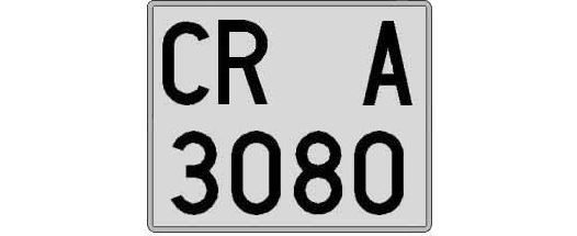 CR3080A matricula cuadrada