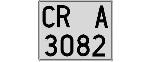 CR3082A matricula cuadrada