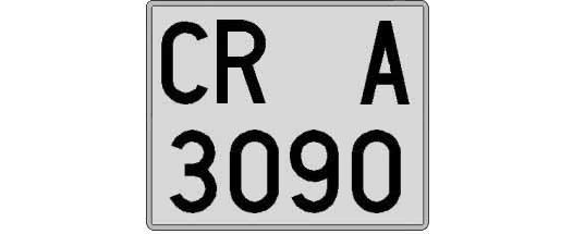 CR3090A matricula cuadrada