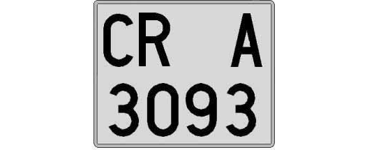 CR3093A matricula cuadrada