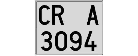 CR3094A matricula cuadrada