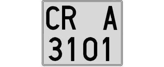 CR3101A matricula cuadrada