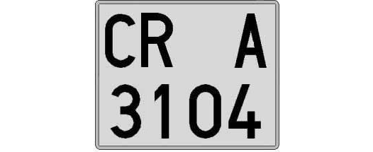 CR3104A matricula cuadrada