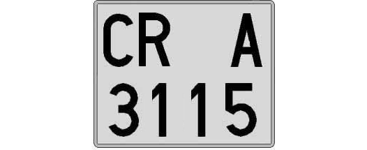 CR3115A matricula cuadrada