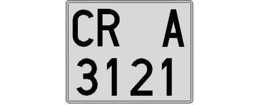 CR3121A matricula cuadrada