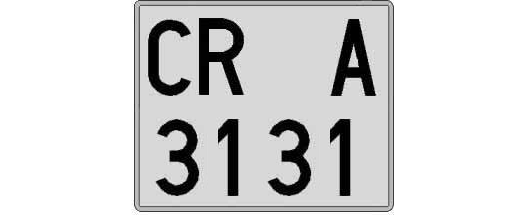 CR3131A matricula cuadrada
