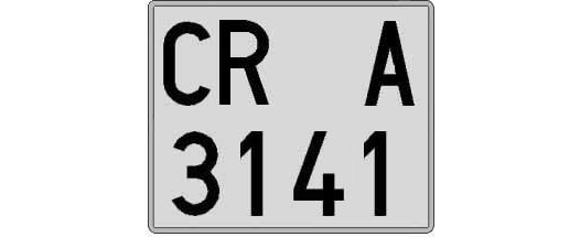 CR3141A matricula cuadrada