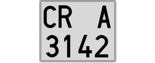 CR3142A matricula cuadrada
