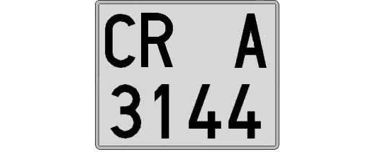 CR3144A matricula cuadrada