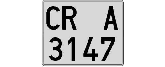 CR3147A matricula cuadrada