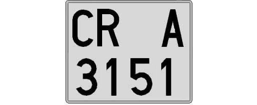 CR3151A matricula cuadrada