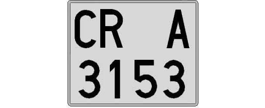 CR3153A matricula cuadrada